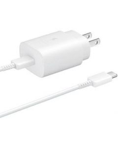 Cargador Samsung 25w Cable Tipo C - S20 Plus A70 A80 A90 - Blanco - Blanco