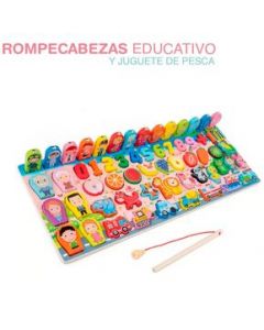 Tablero Rompecabezas Sensorial Montessori con Pesca Figuras