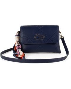 Bolsa Crossbody Cloe para Mujer Mediana con Mascada Azul Marino - MEDIANA