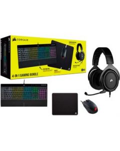 Kit 4 En 1 Corsair K55 Rgb + Harpoon Rgb + Audifonos Hs50  + Mouse Pad