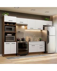 Cocina Integral 350cm Marrón/Blanco Agata Madesa 01 - Marron/Blanco