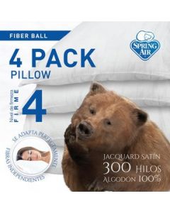 Paquete de Almohadas Spring Air 4 Pack 300 hilos 100% Algodón Firme - Estándar