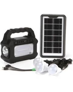 Sistema De Iluminación Solar 3 Focos Camping 4500mah Batería