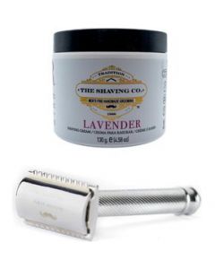 The Shaving Co Kit Crema Afeitado Lavanda Y Rastrillo Metal - 1