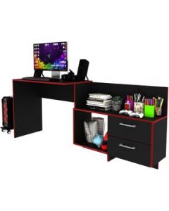 ESCRITORIO GAMER 2 CAJONES NEGRO/ROJO ME4179.0004