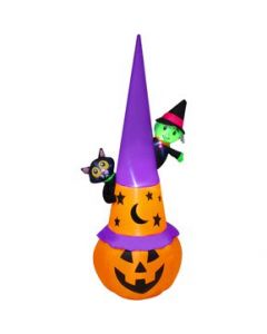 Inflable De Halloween Calabaza Bruja Luz Decorativo Dia de Muertos - 1 Pieza