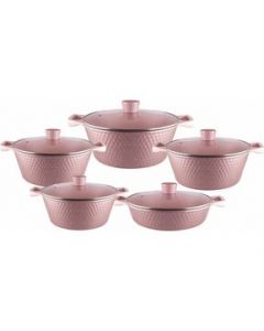 Ollas Cacerolas Cocina 10pz Antiadherente July D&DiacriticalAcute; Luxe ROSA