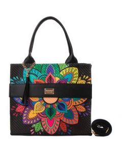 Bolsa Yute Para Mujer Fana Suri Color Negro Con Asas