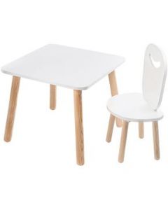 1 Silla Con Agarradera Y 1 Mesa Cuadrada - Infantil - Duduk