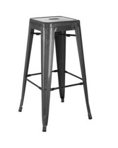 Banco Tolix Silla Metal Industrial Cafeteria Vintage Plata