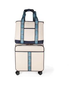 Set de Viaje Cloe Unisex con Equipaje Vertical y Bolso Tote Beige - MEDIANA