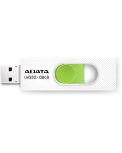 ADATA Memoria Flash USB 3.2 Gen1 UV320, 128GB, Deslizable, Color Blanco/Verde