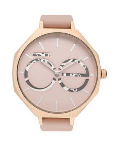 Reloj Cloe Análogo Para Dama Color Rosa Extensible Tacto Piel OE2411