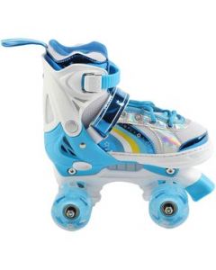 Patines De 4 Ruedas Ajustable Rueda Luces Led Talla S 19- 21cm