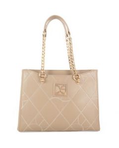 Bolsa Satchel Cloe para Mujer Grande con Bordado Beige - GRANDE