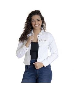 Chamarra De Mezclilla Mujer Indicum Pale Slim Fit Blanca - L