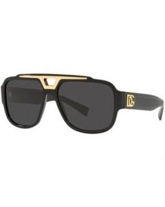 Lentes Dolce &amp; Gabbana DG4389-F 501/87 Aviator Black Gold - MEDIANA