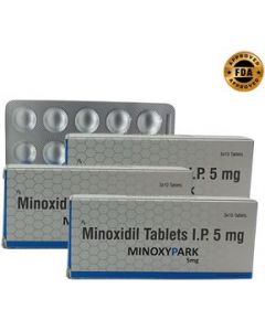 Minoxidil 5mg 30 Tabletas Minoxypark 3 Cajas