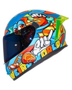 Casco para moto talla S Weird azul 526SP Shaft