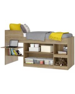 Cama Multifuncional Multimoveis Modelo 2546.0002 Color Roble/Blanco