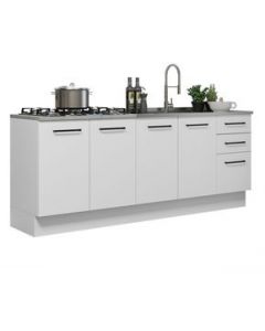 Kit 2 Muebles Cocina Madesa Agata (Sin Tablero y Fregadero) - Blanco