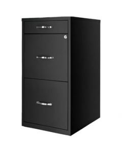 Archivero Acero 2 Gavetas 1 Cajon Lapicero Organizador Oficina Negro