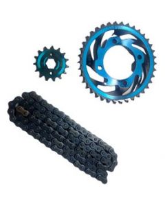 Kit Traccion/Arrastre Para Moto Forza125 Ft125 Cadena Azul - M