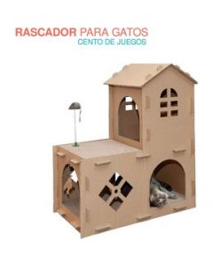 Casa Cama Rascador Mueble de Carton Corrugado Gato Mascota