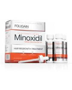 Minoxidil 5% Foligain para cabello fino, alopecia o barba 3 meses