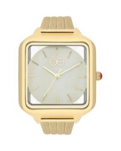 Reloj Cloe Análogo Para Dama Con Extensible Mesh Color Dorado OE2412