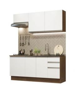 Cocina Integral 180cm Marrón/Blanco Glamy Madesa 07 - Marron/Blanco