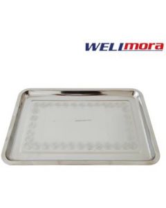 Bandeja Rectangular De Acero Inoxidable Para Hornear Pavo 45X30cm - Plateado