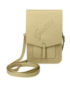 Bolso Cartera Guess Modelo Saffiano Con Correa Para Celular-Beige