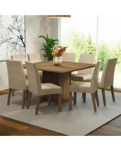 Madesa Comedor Mesa con Tapa de Madera 8 Sillas Doris Rustic/Imperial