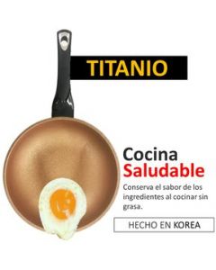 Sarten 20cm Antiadherente Cerámica Granito Titanio - Koreano