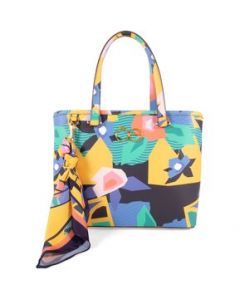 Bolsa Tote Cloe para Mujer Mediana con Mascada y Pouch Multi - MEDIANA