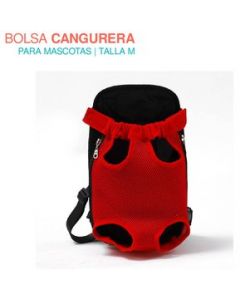 Bolsa Cangurera Transportadora Mochila para Mascota Mediana - rojo