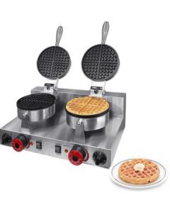 Maquina Wafflera Doble 2000W Comercial Acero Inoxidable Antiadherente