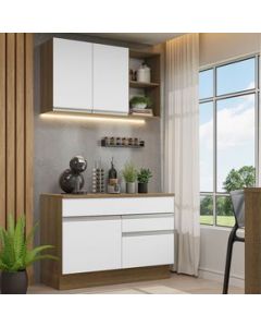 Cocina Integral 120cm Marrón/Blanco Glamy Madesa 08 - Marron/Blanco