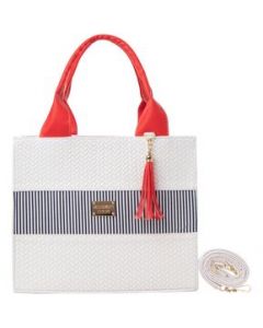 Bolsa Para Mujer Fana Malva Color Blanco / Rojo Refinada