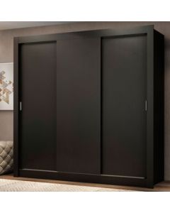 Ropero Madesa M&ocirc;naco 3 Puertas Corredizas Negro - Negro