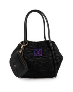 Bolsa Satchel Cloe para Mujer Chica Textil con Monedero Negro - CHICA