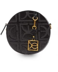 Bolsa Cloe Crossbody Circular Suede color Negro