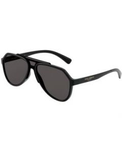 Lentes Dolce &amp; Gabbana DG6128 501/87 Aviator Negro Dorado - MEDIANA