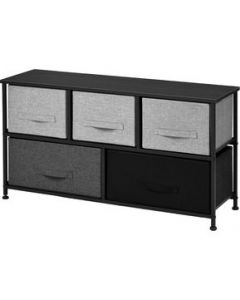 Mueble Buro Organizador Comoda Tela Metal 5 Cajoneras Negro