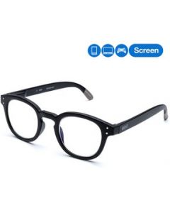 Lentes para computadora con filtro de luz azul Marca B+D - Modelo Digital Screen - Armazón y varillas de PC - Bisagras flex &ndash; Lentes de PC con 100% protección UV 400 y filtro para dispositivos digitales - Para todas las edades - Color Negro - Negro