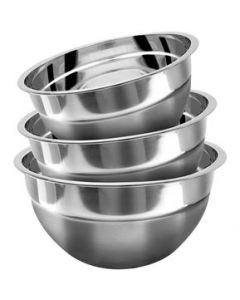 3 Pack de Bowls 18-20-22 cm Vasconia Pro hechos de Acero Inoxidable