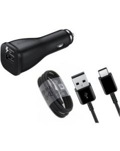 Cargador Samsung Para Auto 15w Negro - Cable Tipo C - Negro