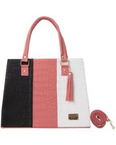 Bolsa Para Mujer Fana Irma Color Rosa / Negro Reforzada