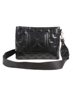 Bolsa Crossbody Cloe para Mujer Bordado Monograma Negro - GRANDE